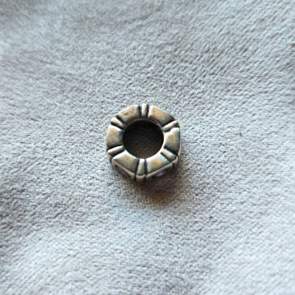 Pandora Trinity Spacer in Sterling Silver with Pink CZ